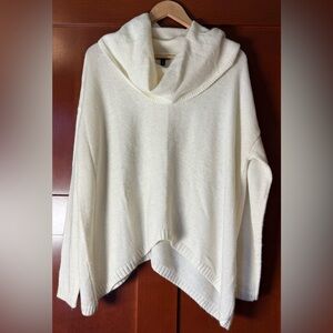 Express Cream Cowl Neck Poncho Sweater Size M/L